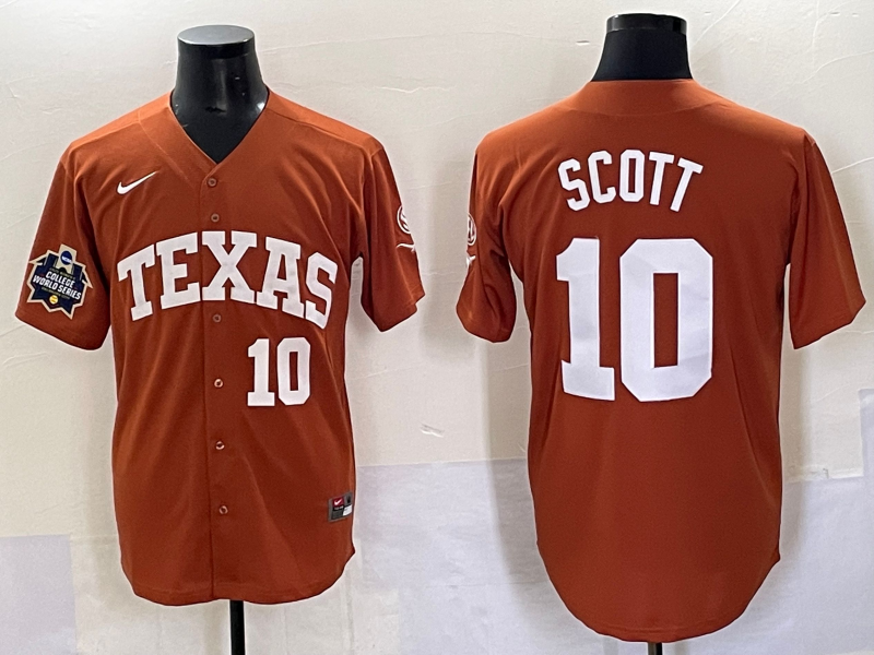 Men Texas Longhorns #10 Scott brown Nike joint Name NCAA 2025 Jersey style 31->ncaa teams->NCAA Jersey
